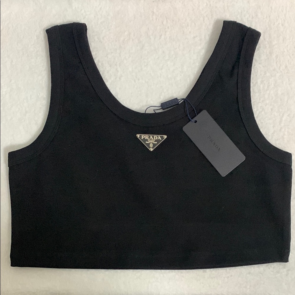 Prada Women's Black Crop Top